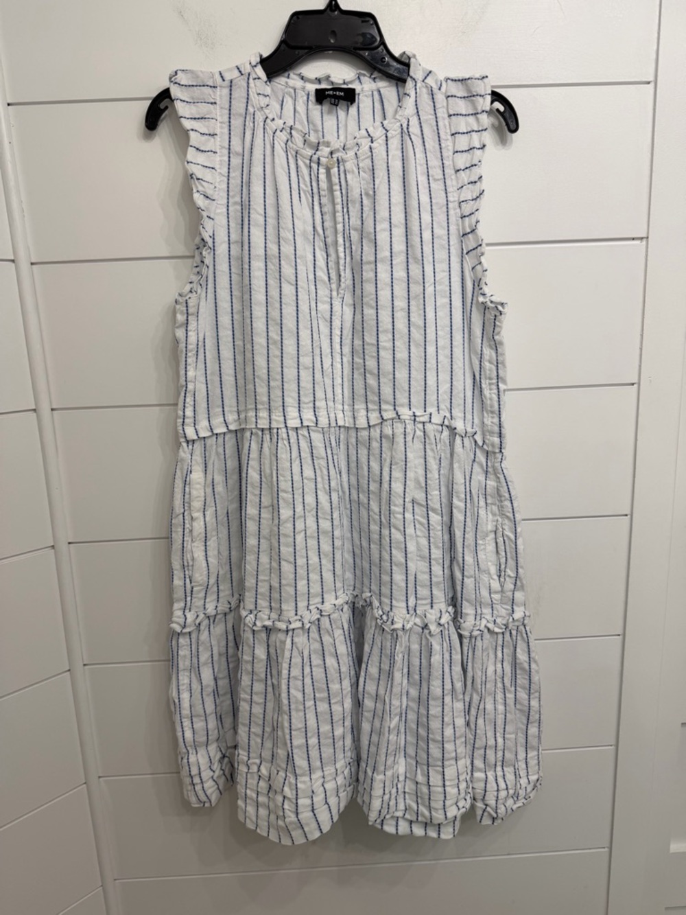 ME+EM Women's Striped Swing Tiered Mini Dress Size 12 - 36591 - Picture 7 of 14